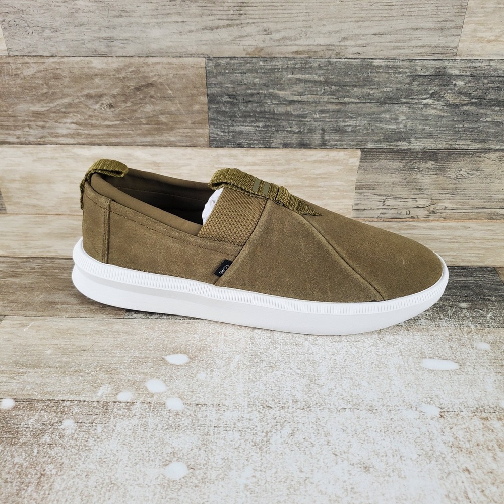 TOMS Alpargata Rover Mens Shoes Sz 11.5 Running Olive Suede Slip On Sneakers